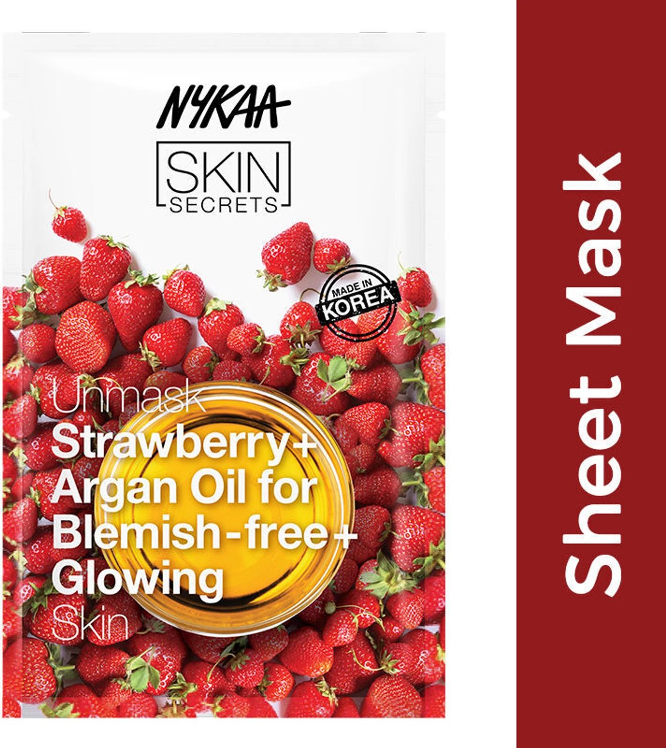 Nykaa Sheet Mask Strawberry Argan Oil