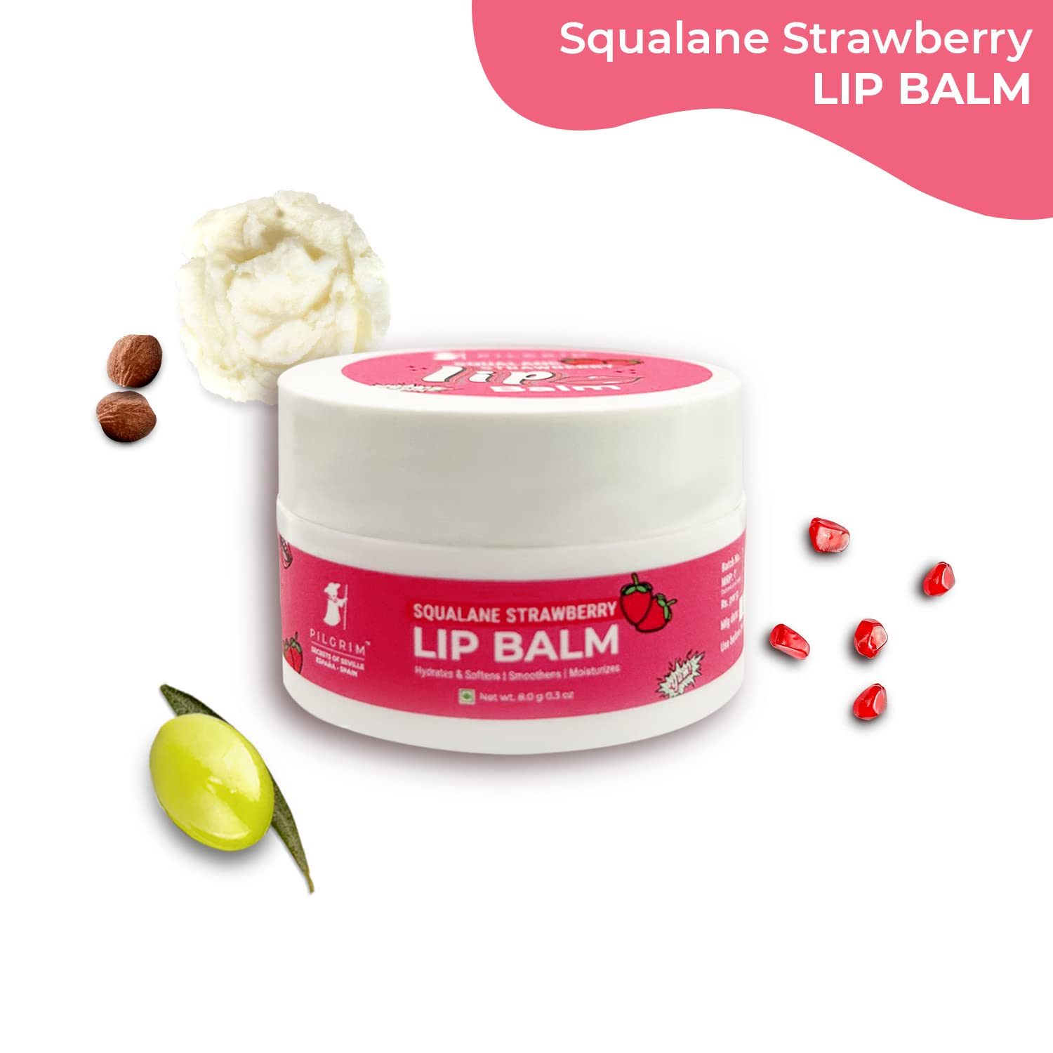 Pilgrim Sqln Strawberry Lip Balm