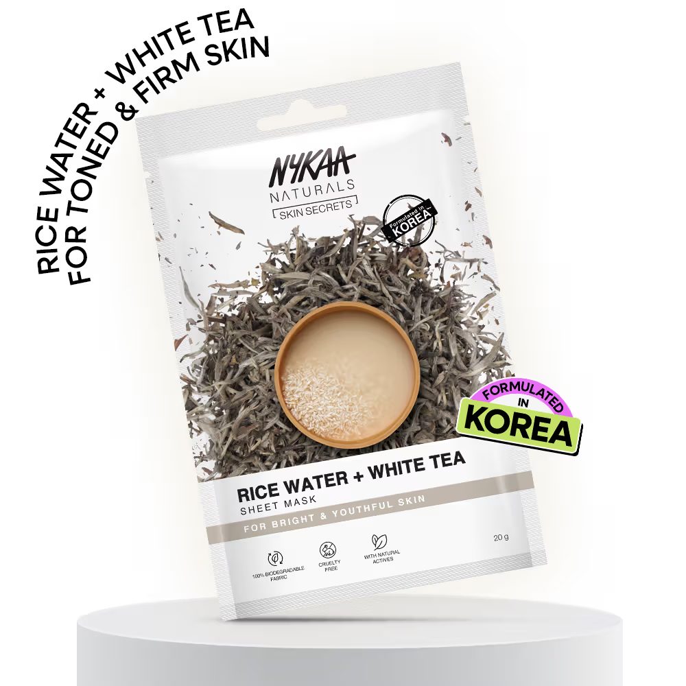 Nykaa Sheet Mask Rice Water & White Tea