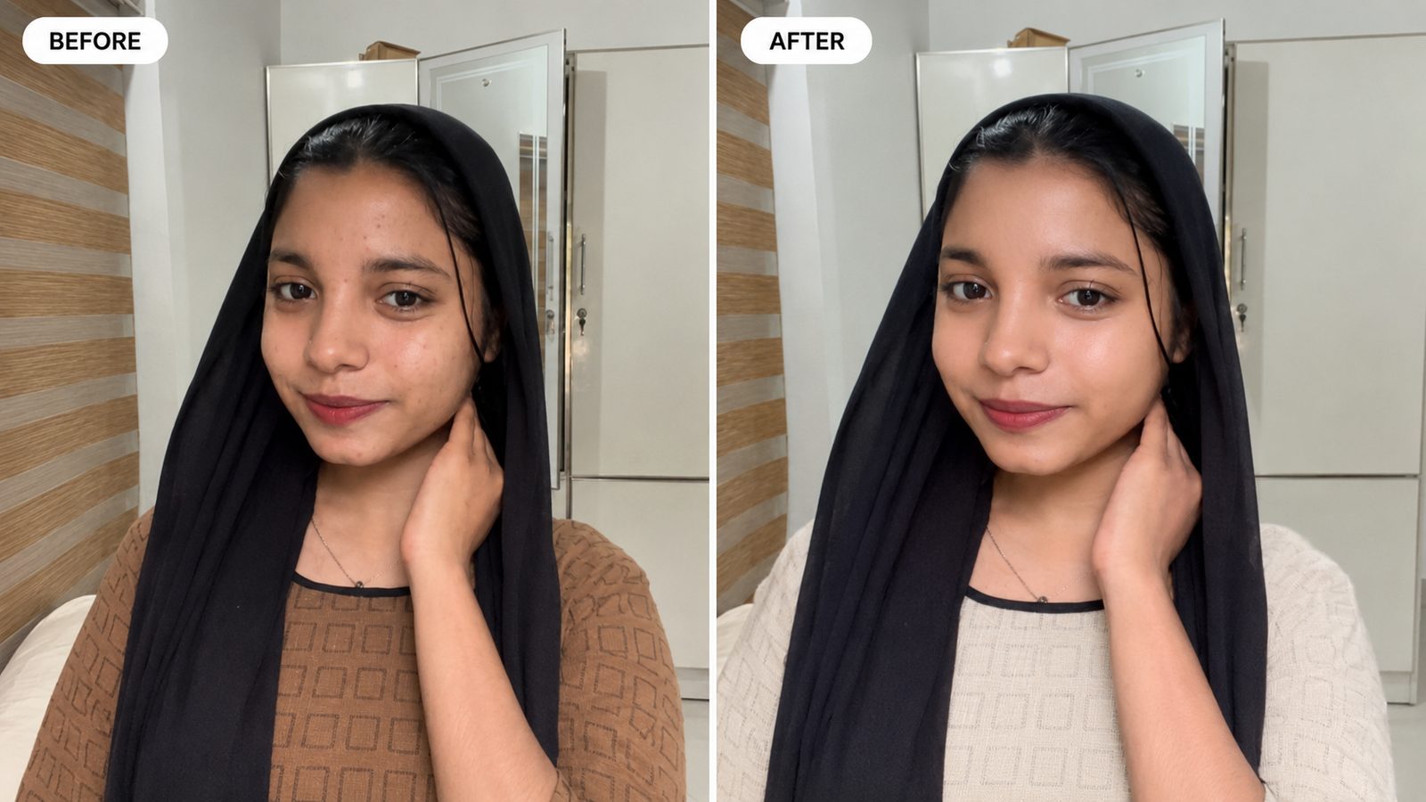 Before and after transformation 1