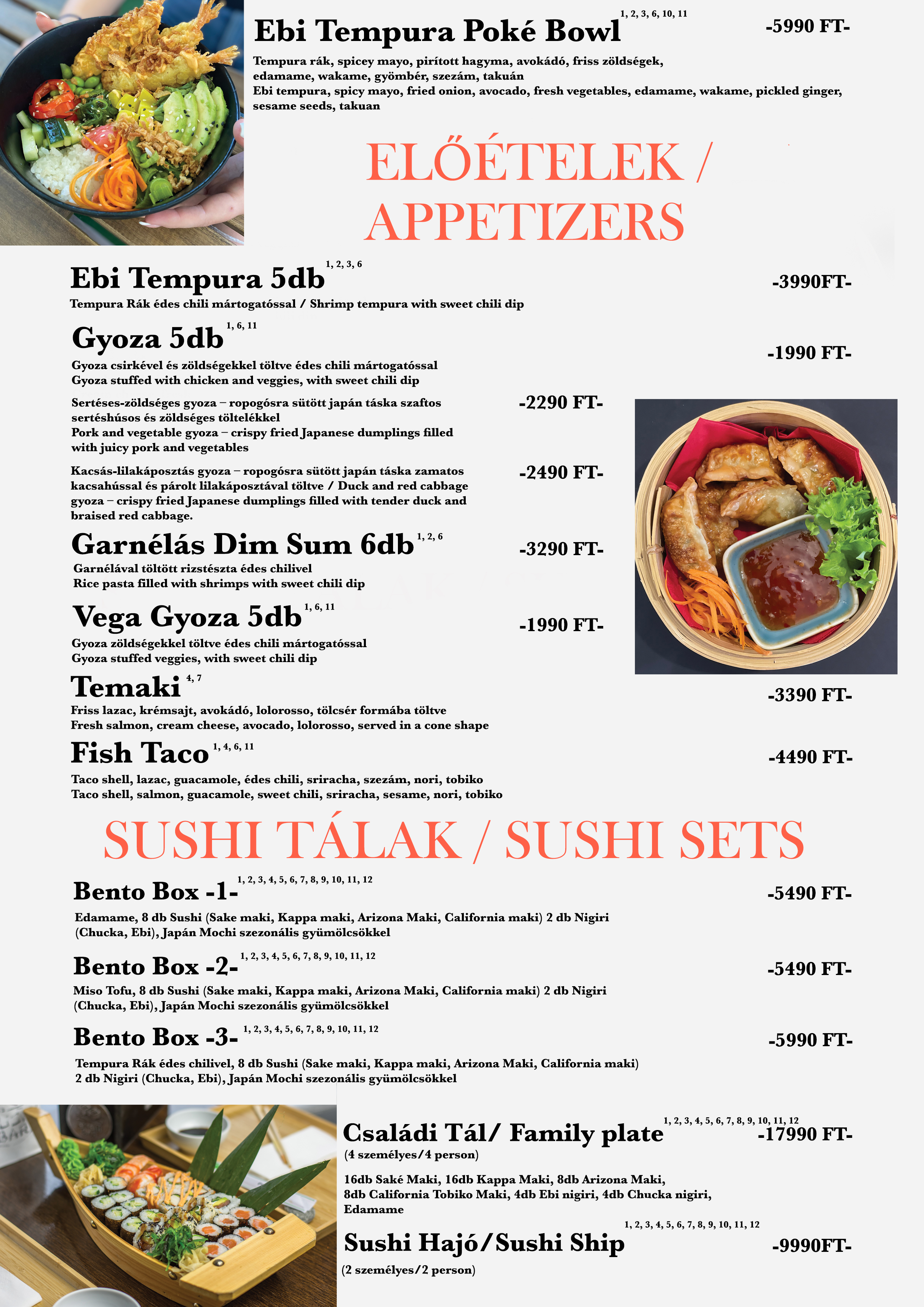 Menu page