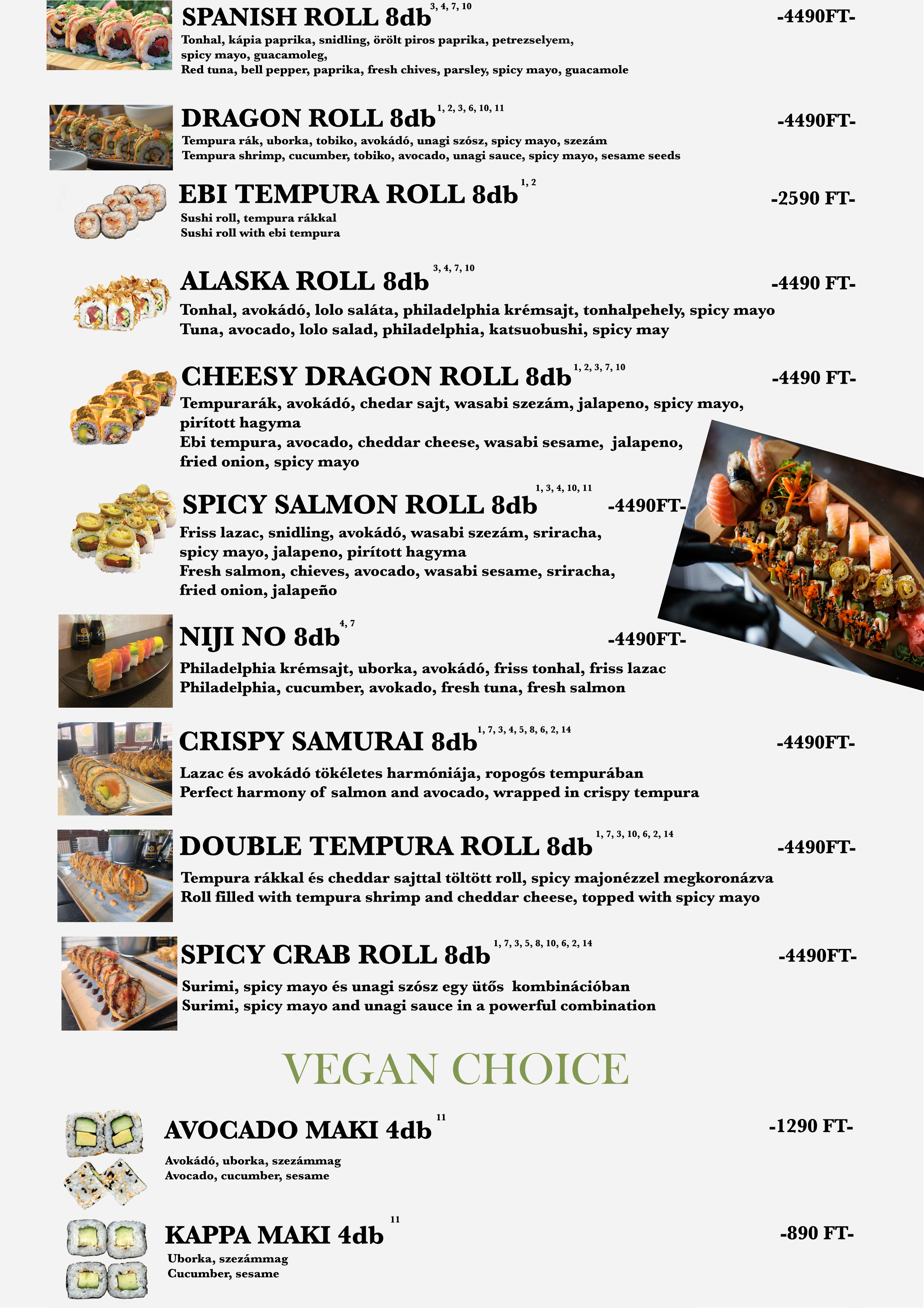 Menu page