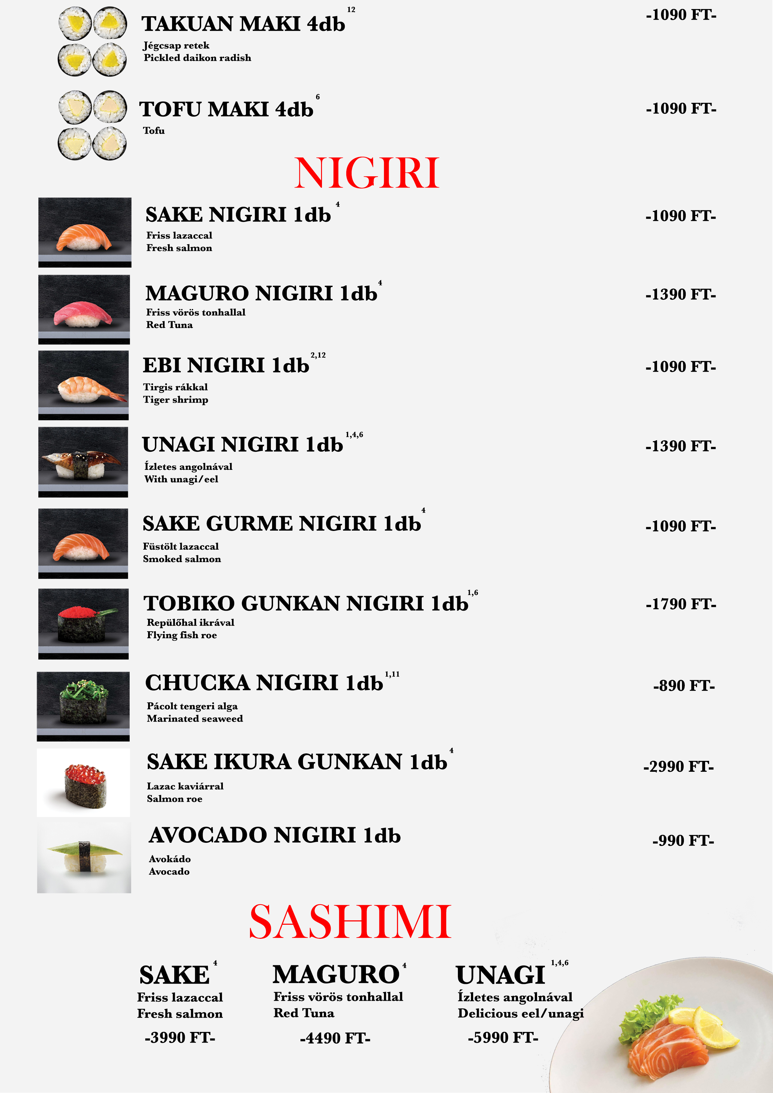 Menu page