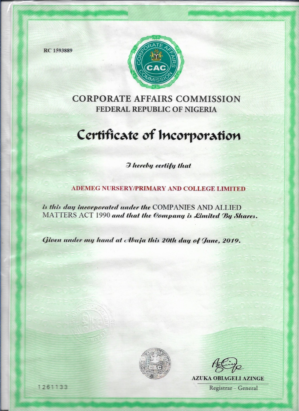 CAC Certificate