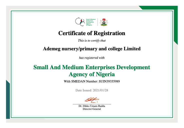 SMEDAN Certificate
