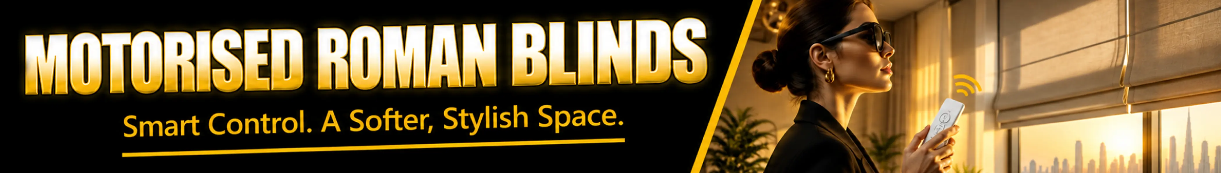 Motorised Dimout Roman Blinds