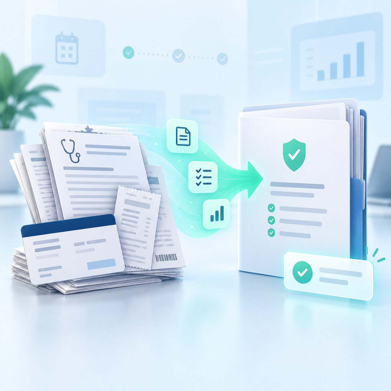 Claim to Cash chiropractic claim packet illustration