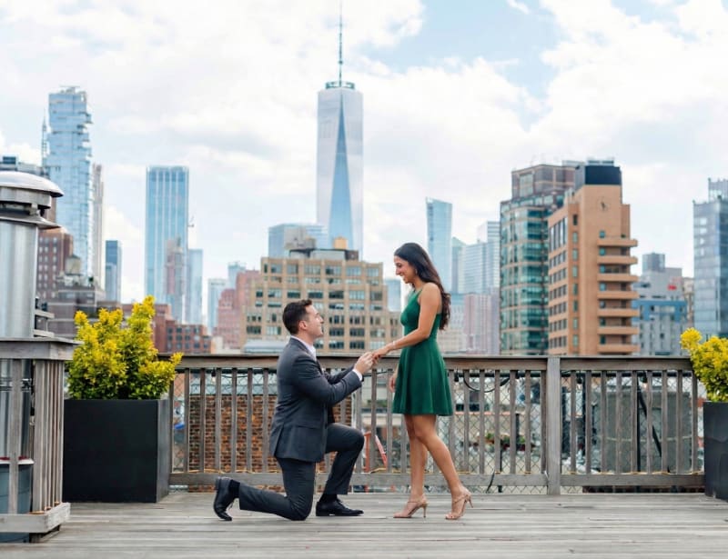 NYC rooftop proposal photography