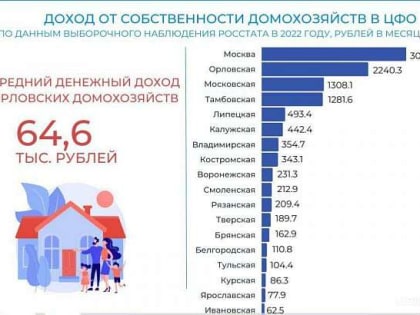 Орловчане получают большие доходы от собственности