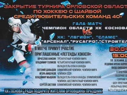 Легенды советского хоккея приедут в Орёл