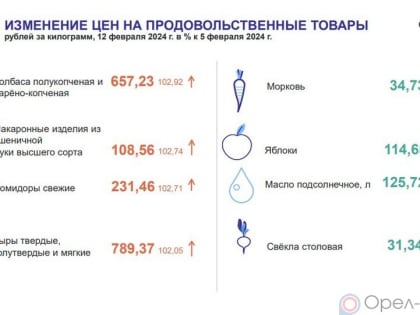 Динамика цен по данным Орёлстата