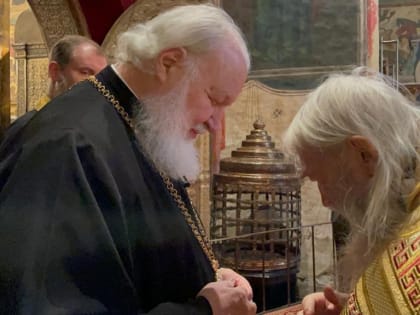 Старец Илий и патриарх Кирилл провели совместную службу в Кремле