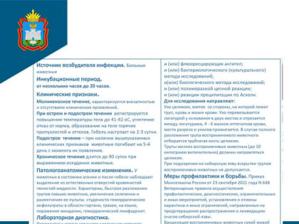 Орловцев предупредили об угрозе сибирской язвы