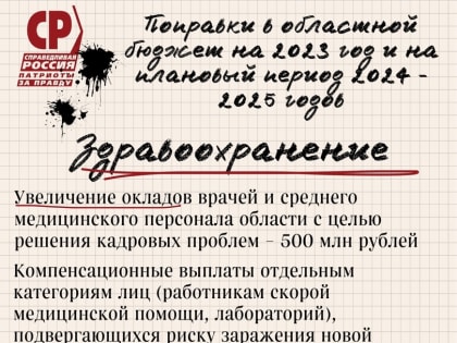 Поправки в областной бюджет: здравоохранение