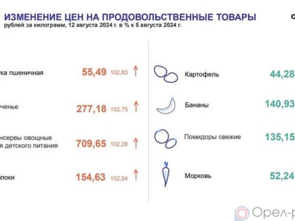 Цены на продукты и топливо в Орловской области продолжают расти