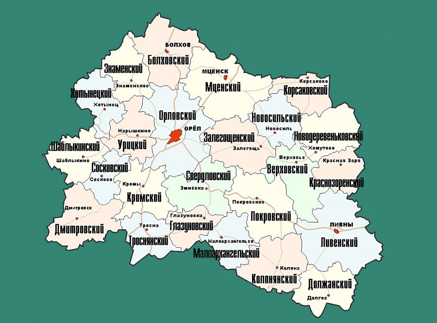 Карта орловского района