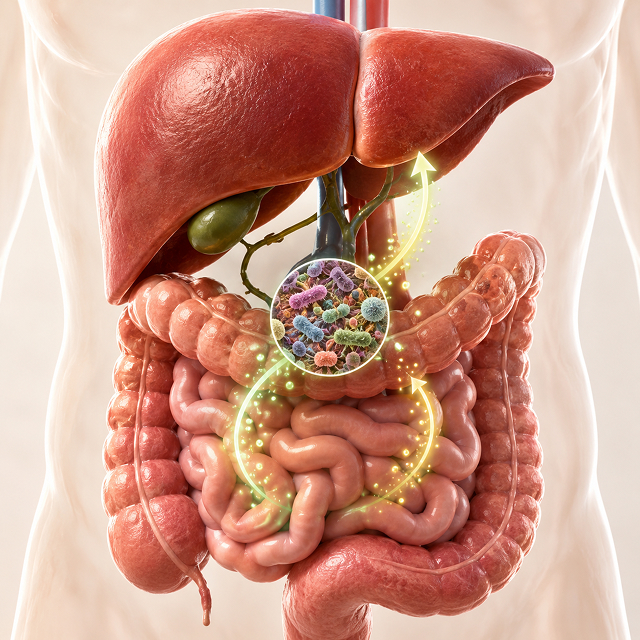 Gut-liver connection illustration