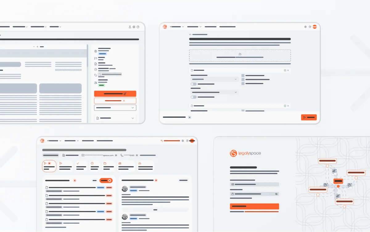 Picture of some interfaces from LegalySpace products