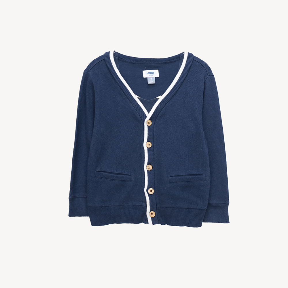 OLD NAVY 올드네이비 배색시보리 골지 가디건 KIDS-4Y