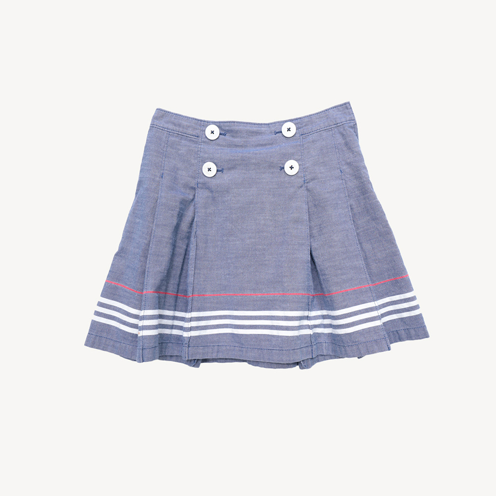 BURBERRY 버버리 버튼트리밍 플리츠 스커트 KIDS_150