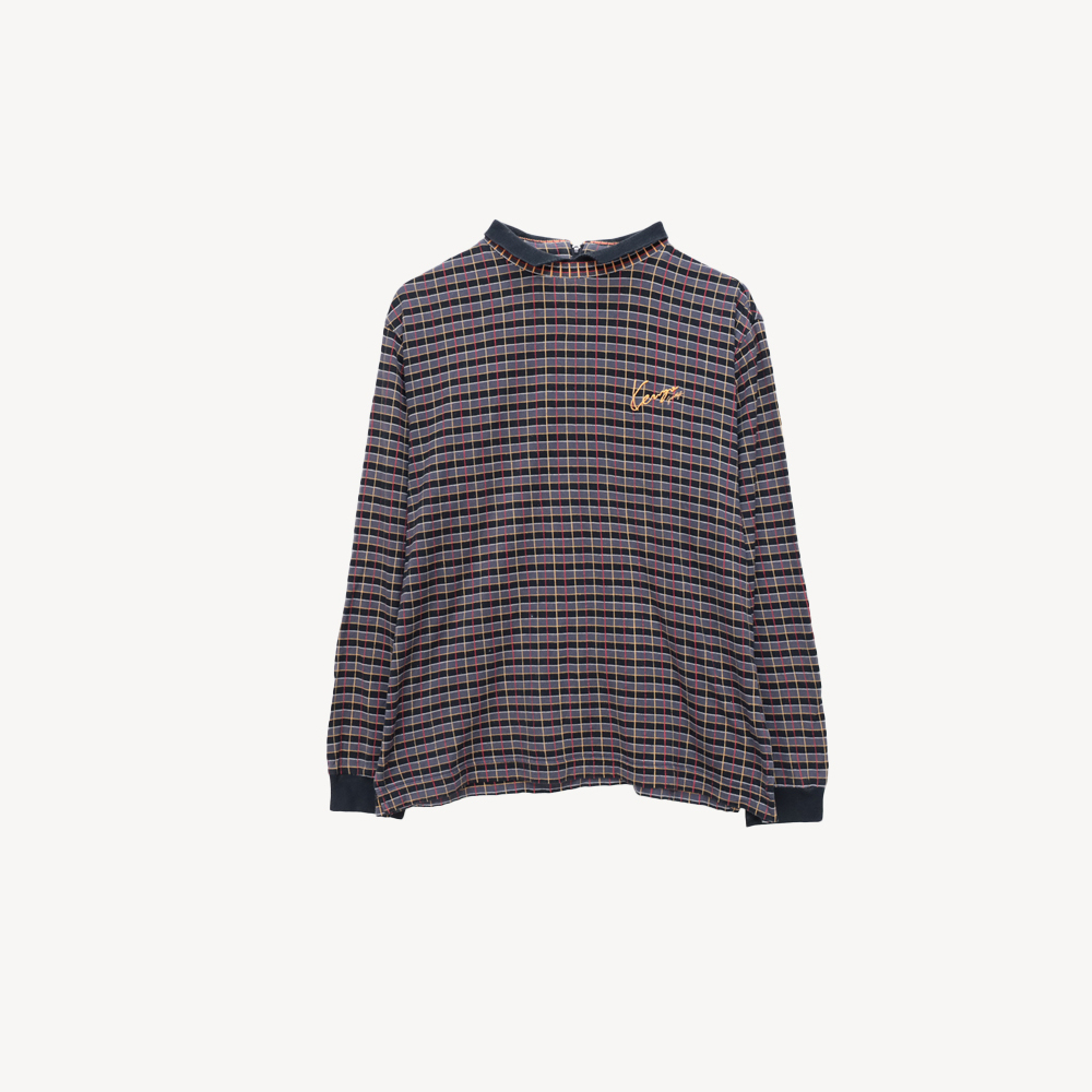 KENZO 겐조 체크 카라 긴팔 티셔츠 MAN-FREE