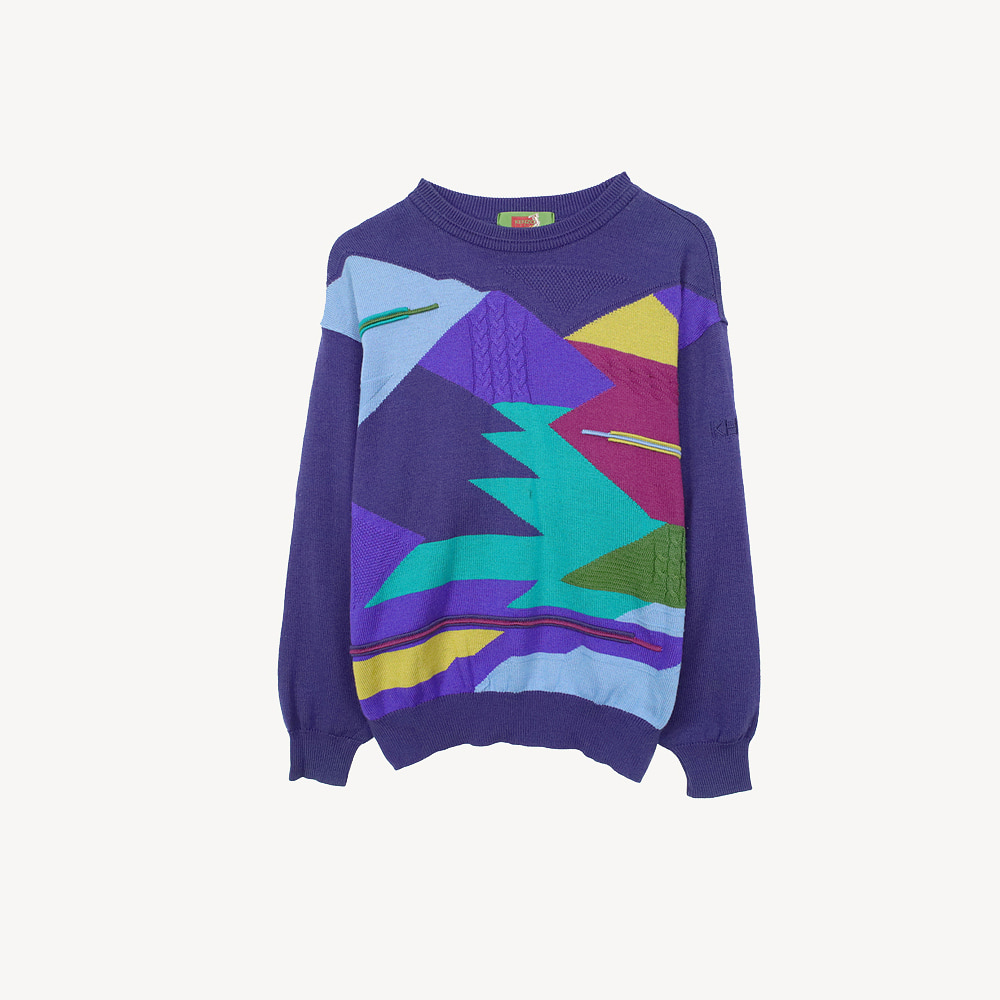 KENZO 겐조 기하학 패턴 울 니트 MAN-L