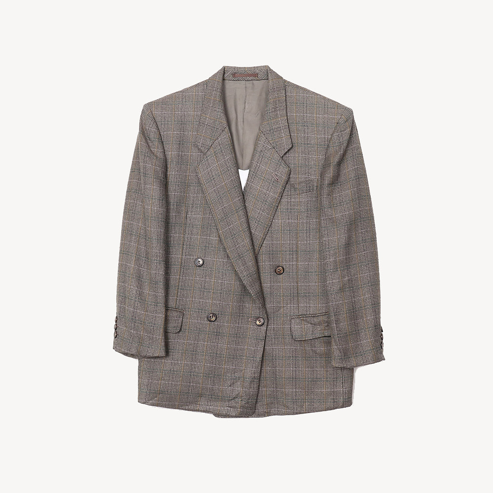LANVIN 랑방 울블랜드 더블 체크 블레이저 MAN_M