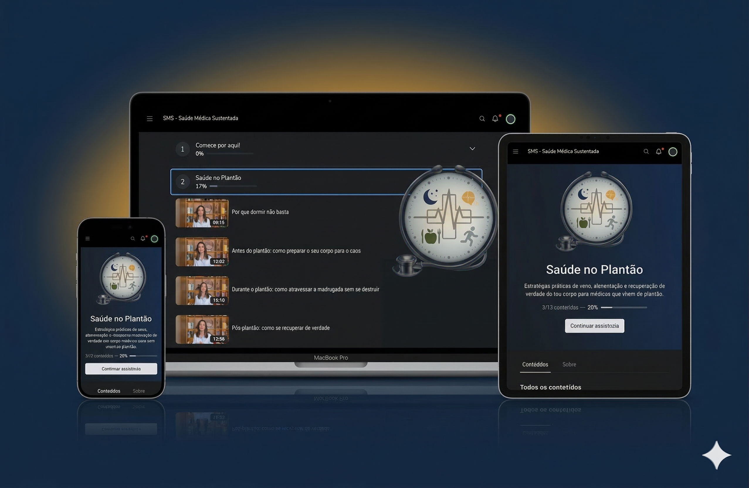 Curso Saúde no Plantão — disponível em todos os dispositivos