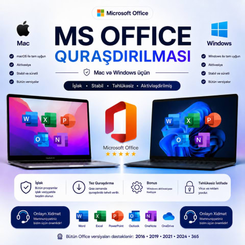 Mac & Windows 10 / 11 üçün MS Office quraşdırılması