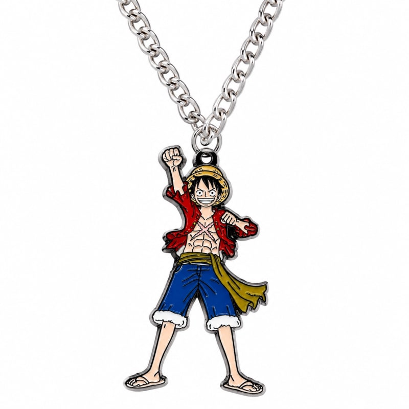 One Piece Luffy Chain Necklace – Anime Pirate Pendant for Men & Women