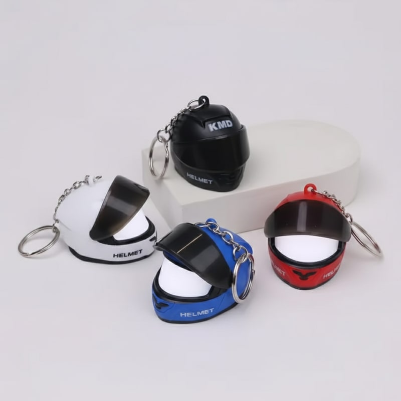 Mini Helmet LED Keychain – Visor Lifts to Glow
