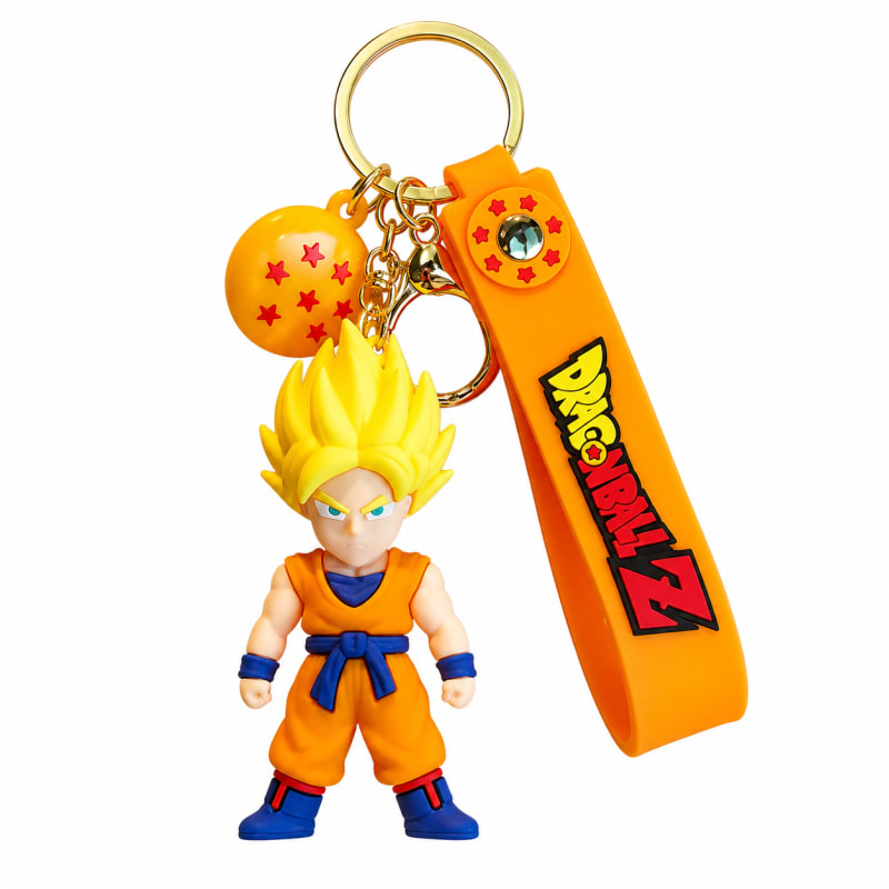 Goku Yellow Rubber Keychain – Dragon Ball Anime Bag Charm