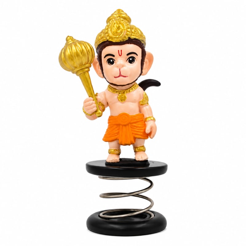 Lord Hanuman Spring Bobblehead – Car Dashboard & Desk Decorative Idol