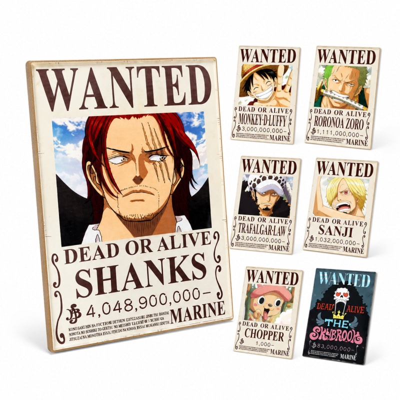 One Piece Wanted Poster Fridge Magnets – Anime Character Decorative Magnets