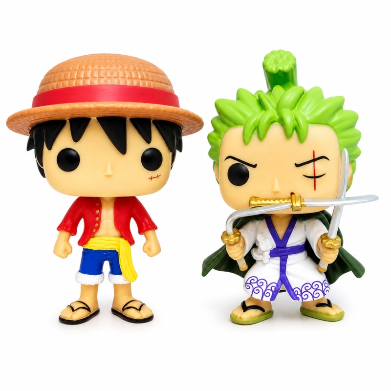 Luffy & Zoro Chibi Pop Figures – One Piece Anime Collectible Set