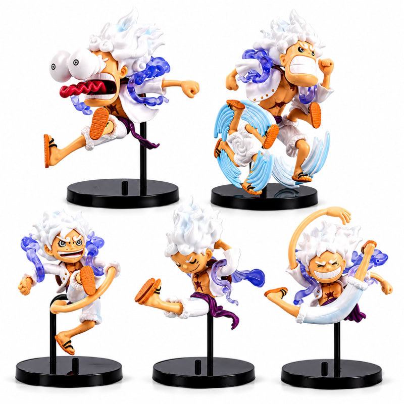 One Piece Luffy Gear 5 Mini Figures – Set of 6 Anime Collectibles