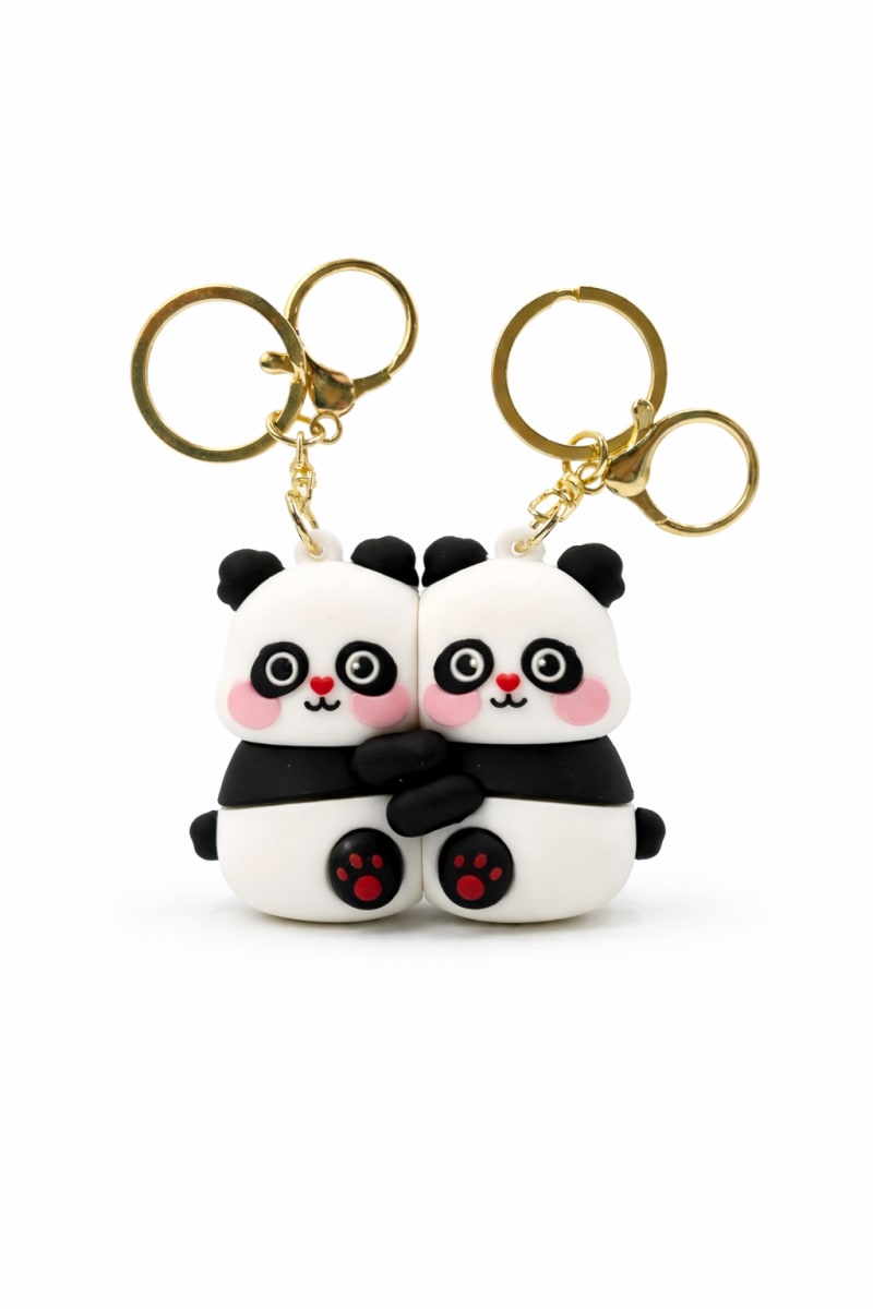 Panda Magnetic Couple Keychain – Cute Matching Bag Charms