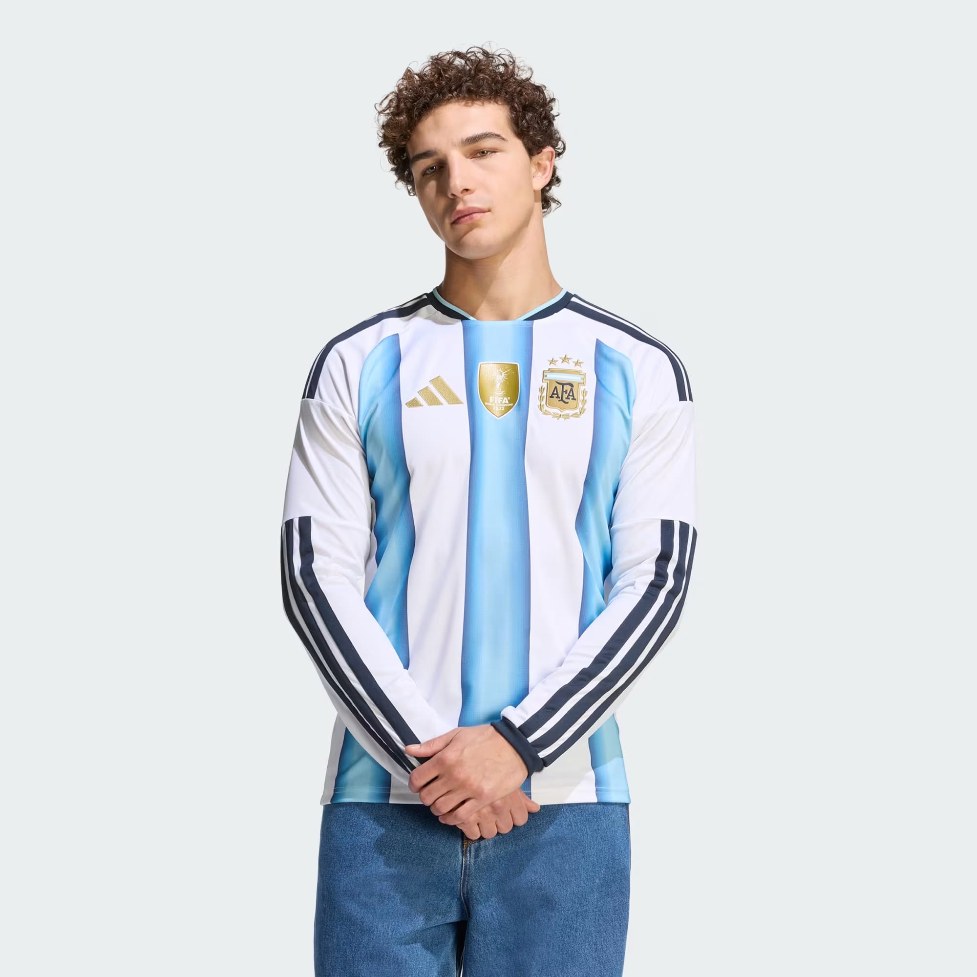 Argentína Heima Treyja 26 Síðerma Fullorðins 3