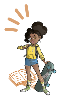 girl with skateboard