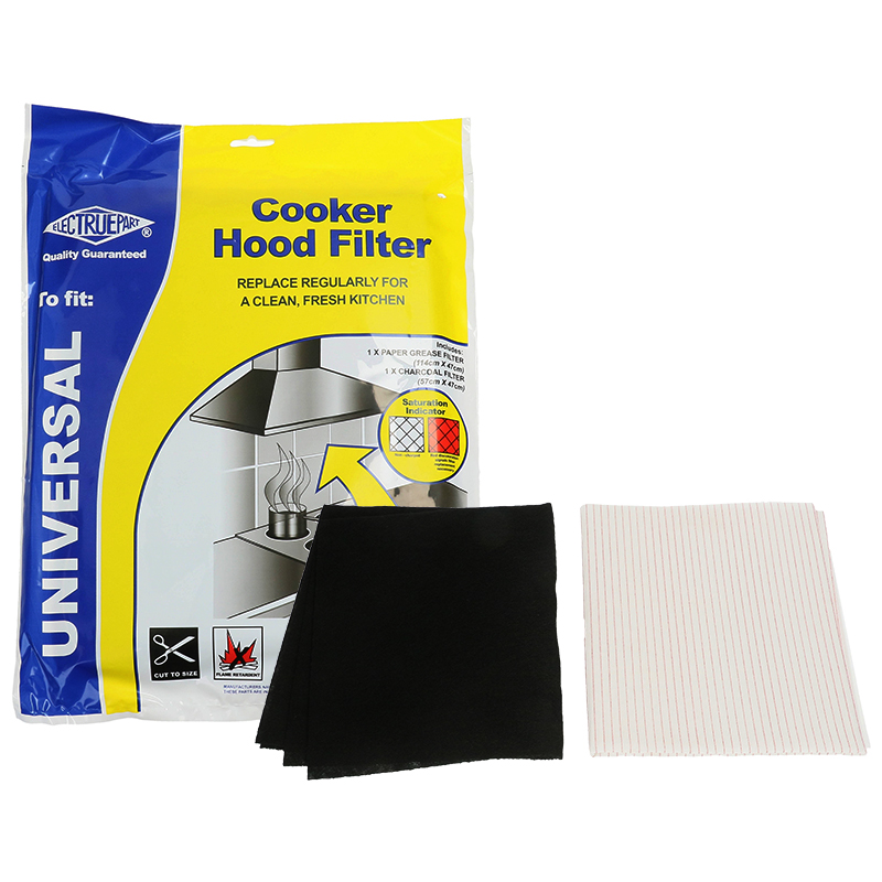 UNIVERSAL COOKER HOOD Extractor Grease Filter, Paper & Charcoal Fibre