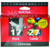 Lexmark Genuine No.17 & 27 Black & Tri-Colour Moderate Use Cartridges Combo-Pack
