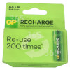 AA Rechargeable 1300 MAh Batteries - Card Of 4 GP Batteries