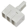 Wellco Telephone 3 Way Adaptor - White