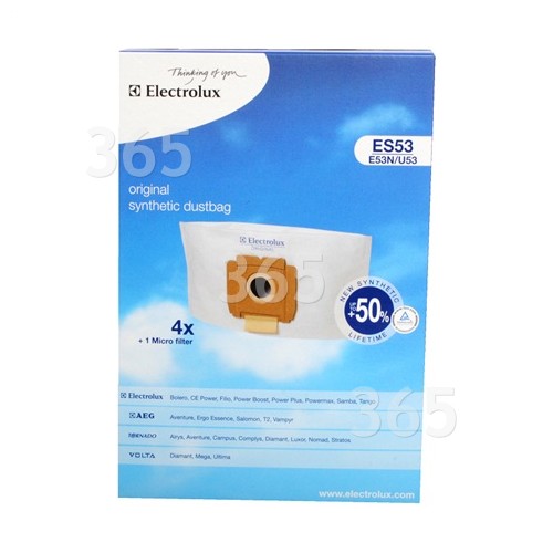 Electrolux ES53 Synthetische Staubsaugerbeutel & Filterset (4er Packung)