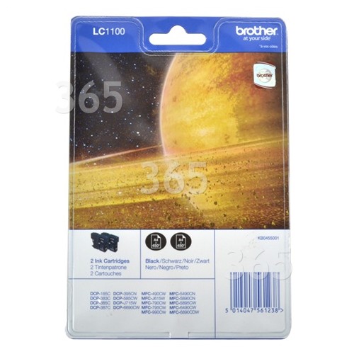 Brother Brother LC1100BK Black Ink Cartridge Twinpack