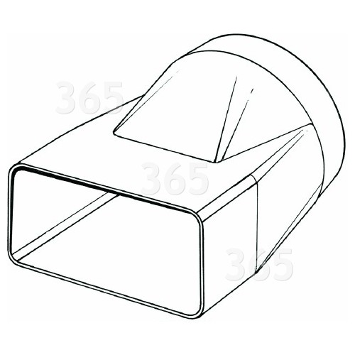Round To Rectangular Horizontal Ducting Vent Adapter - 110MM X 54MM