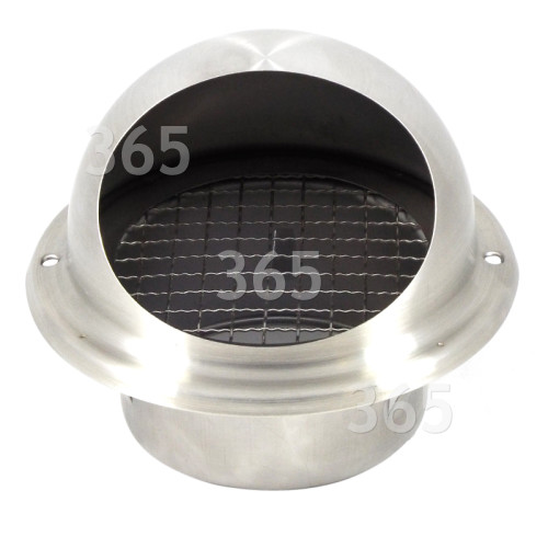 100mm Bull-Nose Vent With Grill - Stainless Steel