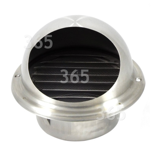 Bouche D'Aération Bombée 125mm Avec Grille - Inox