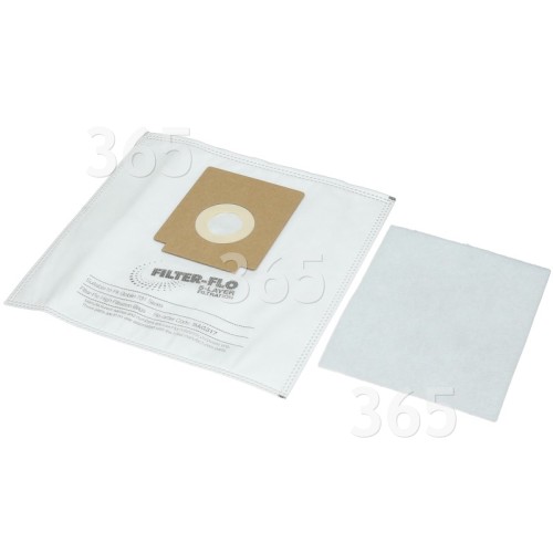 White & Brown Serie 731 Filter-Flo Syntetische Staubsaugerbeutel (5er Packung & 1 Filter) - BAG317