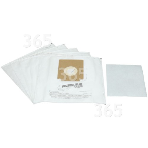 Sacs Aspirateur Filtre-flo Synthétiques - Série 731 - BAG317 - Lot De 5 Et 1 Filtre - Bestron